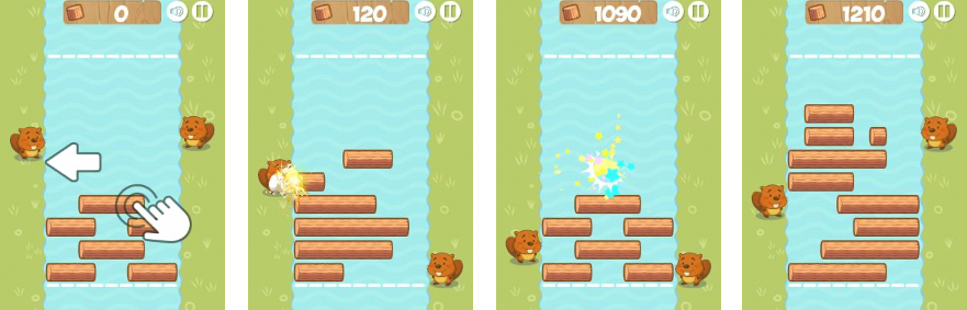 ビーバーと丸太のパズル